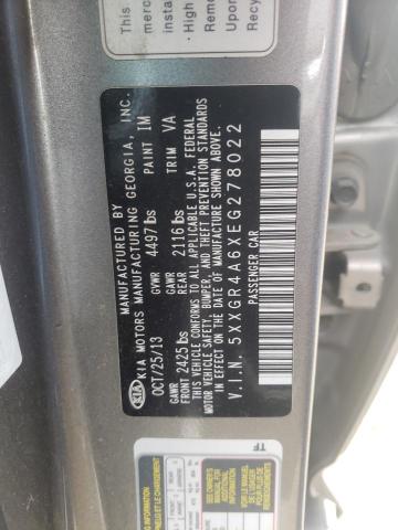 Photo 10 from auction – 2014 KIA OPTIMA SX with VIN 5XXGR4A6XEG278022
