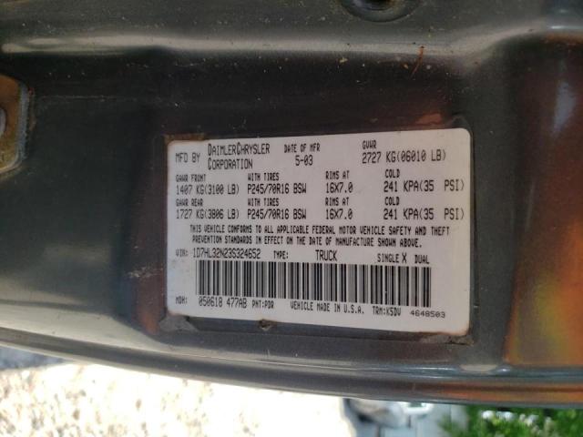 Photo 10 from auction – 2003 DODGE DAKOTA SPO with VIN 1D7HL32N23S324652