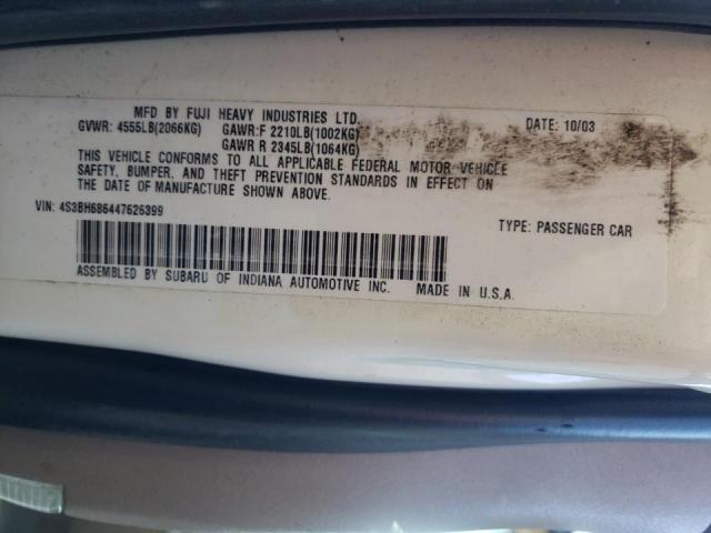 Photo 10 from auction – 2004 SUBARU LEGACY OUT with VIN 4S3BH686447626399