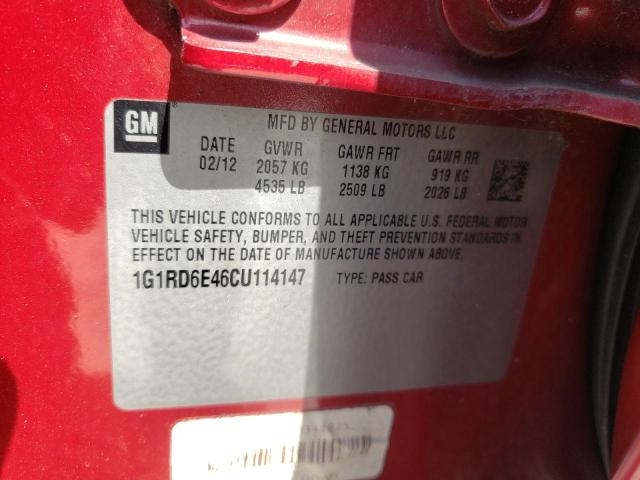 Photo 10 from auction – 2012 CHEVROLET VOLT with VIN 1G1RD6E46CU114147