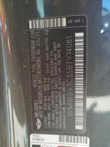 Photo 10 from auction – 2011 MINI COOPER S with VIN WMWSV3C55BTY14081