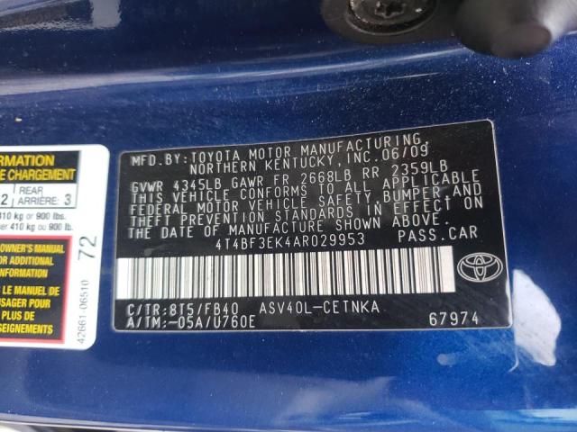 Photo 10 from auction – 2010 TOYOTA CAMRY BASE with VIN 4T4BF3EK4AR029953