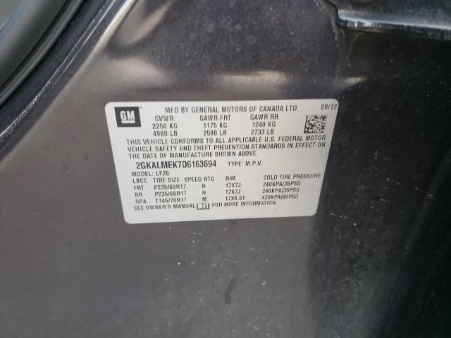 Photo 10 from auction – 2013 GMC TERRAIN SL with VIN 2GKALMEK7D6163694
