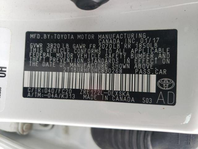 Photo 10 from auction – 2017 TOYOTA COROLLA L with VIN 2T1BURHE0HC830268