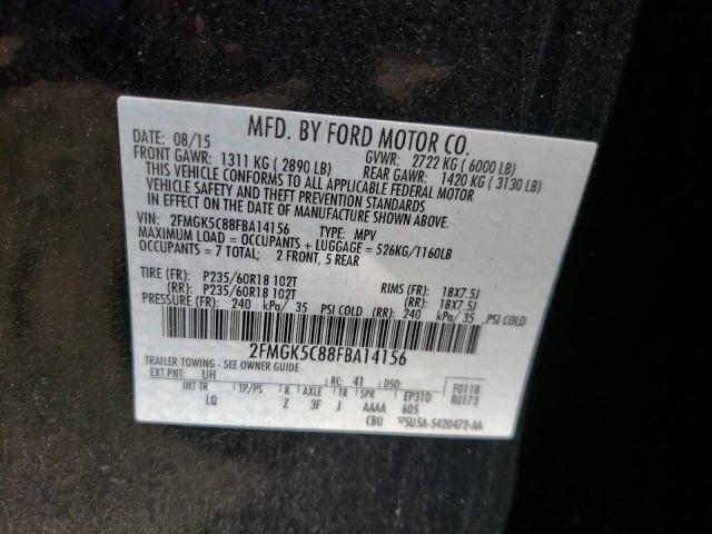 Photo 10 from auction – 2015 FORD FLEX SEL with VIN 2FMGK5C88FBA14156