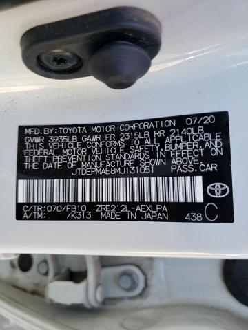 Photo 10 from auction – 2021 TOYOTA COROLLA LE with VIN JTDEPMAE8MJ131051