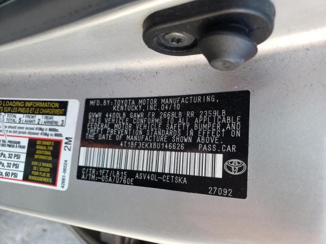 Photo 10 from auction – 2011 TOYOTA CAMRY BASE with VIN 4T1BF3EKXBU146626