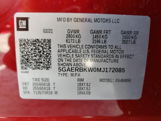Photo 10 from auction – 2021 BUICK ENCLAVE ES with VIN 5GAERBKW0MJ172085