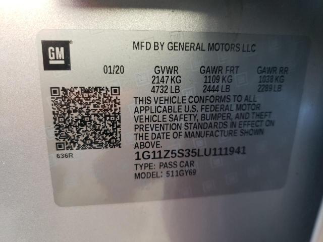 Photo 10 from auction – 2020 CHEVROLET IMPALA LT with VIN 1G11Z5S35LU111941