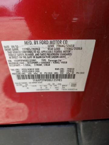 Фото 10 с аукциона – 2011 FORD TAURUS LIM с VIN 1FAHP2FW0BG135985