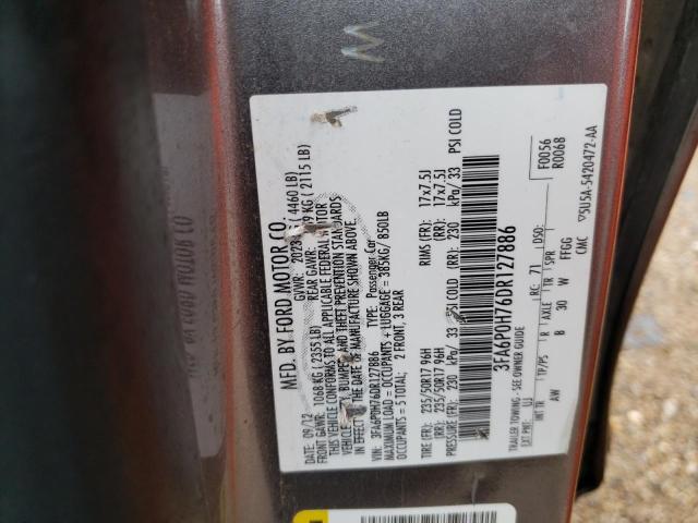 Photo 10 from auction – 2013 FORD FUSION SE with VIN 3FA6P0H76DR127886