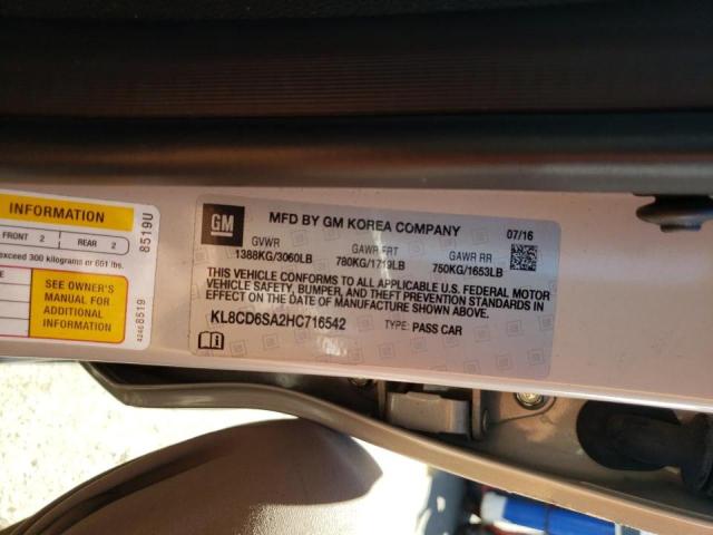 Photo 10 from auction – 2017 CHEVROLET SPARK 1LT with VIN KL8CD6SA2HC716542