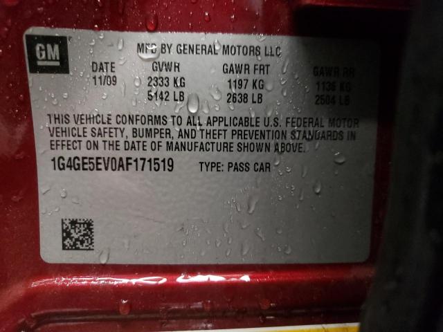 Photo 10 from auction – 2010 BUICK LACROSSE C with VIN 1G4GE5EV0AF171519
