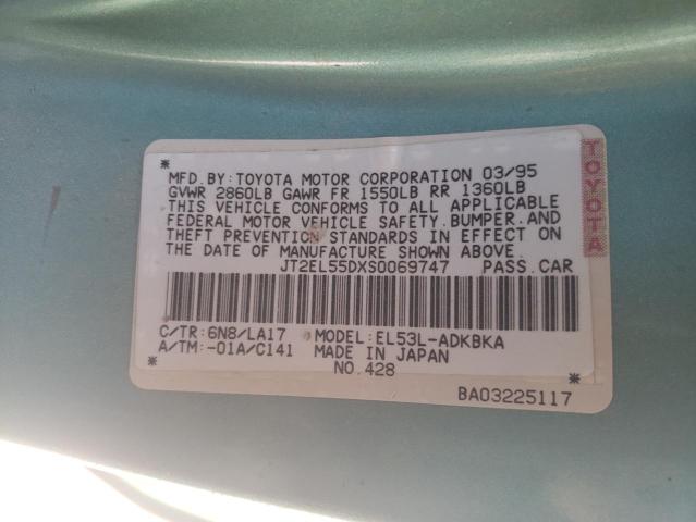 Photo 10 from auction – 1995 TOYOTA TERCEL STD with VIN JT2EL55DXS0069747
