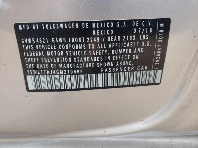 Photo 10 from auction – 2016 VOLKSWAGEN JETTA SEL with VIN 3VWL17AJ4GM210969