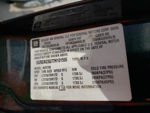 Foto 10 de la subasta – 2007 HUMMER H2 con VIN 5GRGN23U77H101556