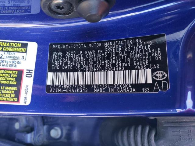 Photo 10 from auction – 2018 TOYOTA COROLLA L with VIN 2T1BURHE0JC064483