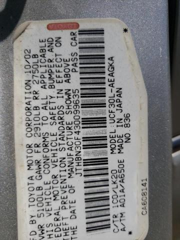 Photo 10 from auction – 2003 LEXUS LS 430 with VIN JTHBN30F430099635