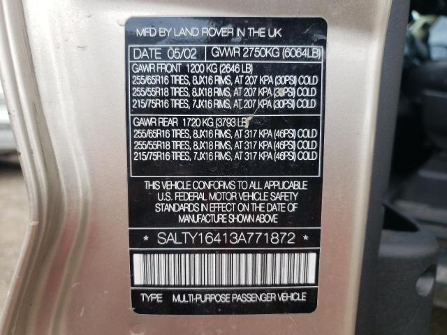 Photo 10 from auction – 2003 LAND ROVER DISCOVERY with VIN SALTY16413A771872