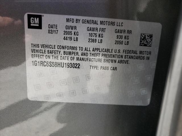 Photo 10 from auction – 2017 CHEVROLET VOLT LT with VIN 1G1RC6S58HU193022