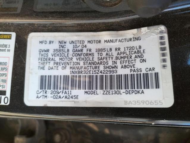 Photo 10 from auction – 2005 TOYOTA COROLLA CE with VIN 1NXBR32E15Z422993