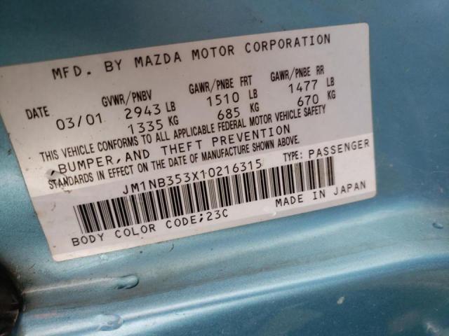 Photo 10 from auction – 2001 MAZDA MX-5 MIATA with VIN JM1NB353X10216315
