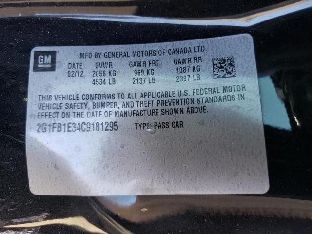 Photo 10 from auction – 2012 CHEVROLET CAMARO LT with VIN 2G1FB1E34C9181295