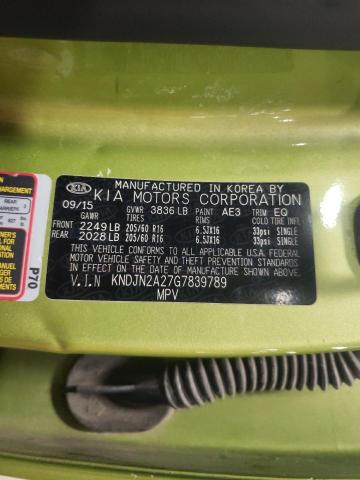 Photo 10 from auction – 2016 KIA SOUL with VIN KNDJN2A27G7839789