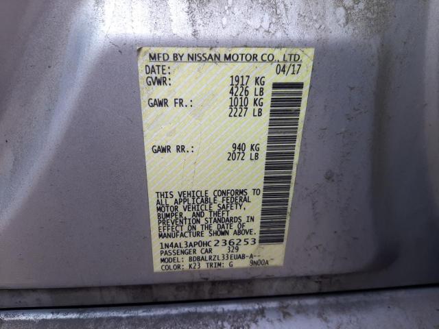 Photo 10 from auction – 2017 NISSAN ALTIMA 2.5 with VIN 1N4AL3AP0HC236253
