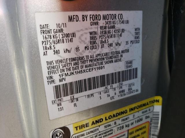 Photo 10 from auction – 2012 FORD EXPEDITION with VIN 1FMJK1H5XCEF11691