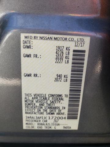 Photo 10 from auction – 2018 NISSAN ALTIMA 2.5 with VIN 1N4AL3AP1JC172004