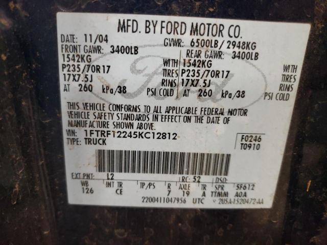 Photo 10 from auction – 2005 FORD F150 with VIN 1FTRF12245KC12812
