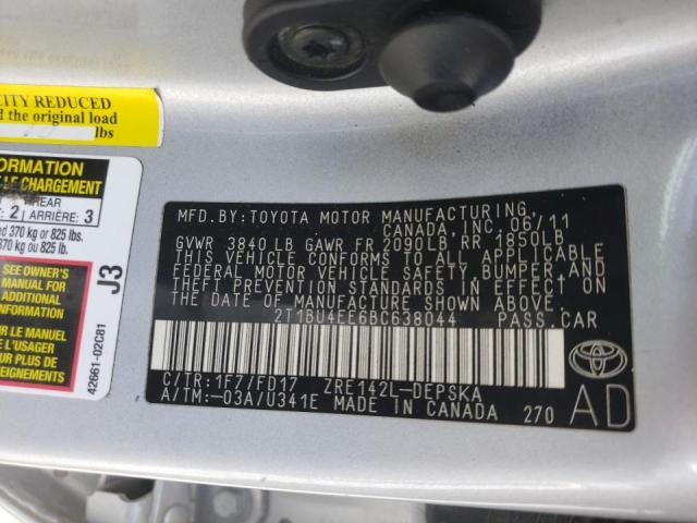 Photo 10 from auction – 2011 TOYOTA COROLLA BA with VIN 2T1BU4EE6BC638044