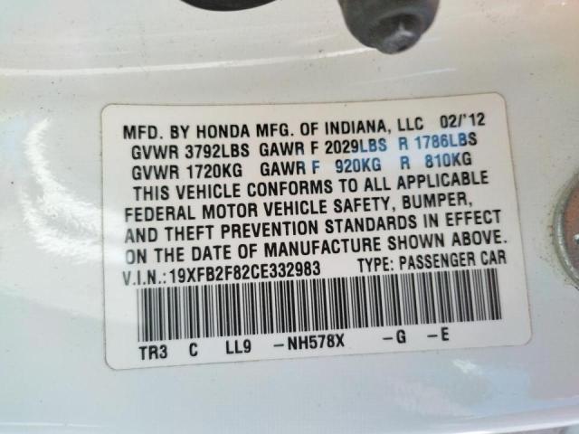 Photo 10 from auction – 2012 HONDA CIVIC EX with VIN 19XFB2F82CE332983