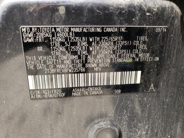 Photo 10 from auction – 2015 TOYOTA RAV4 LE with VIN 2T3BFREV8FW235766