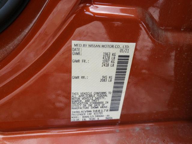 Photo 10 from auction – 2021 NISSAN ALTIMA SR with VIN 1N4BL4CV9MN388178