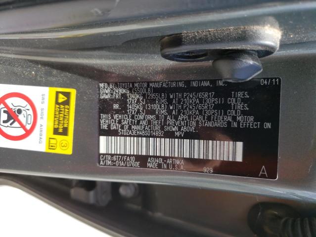Photo 10 from auction – 2011 TOYOTA HIGHLANDER with VIN 5TDZA3EH4BS014892