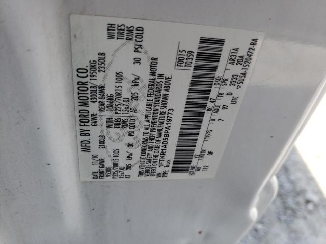 Photo 10 from auction – 2011 FORD RANGER with VIN 1FTKR1AD5BPA19773