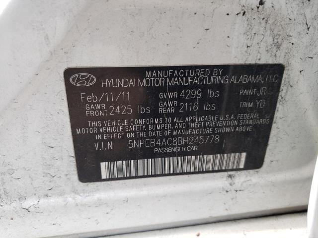 Photo 10 from auction – 2011 HYUNDAI SONATA GLS with VIN 5NPEB4AC8BH245778
