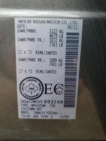 Photo 10 from auction – 2015 NISSAN ROGUE S with VIN 5N1AT2MV5FC893248