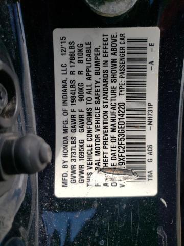 Photo 10 from auction – 2016 HONDA CIVIC LX with VIN 19XFC2F53GE014220