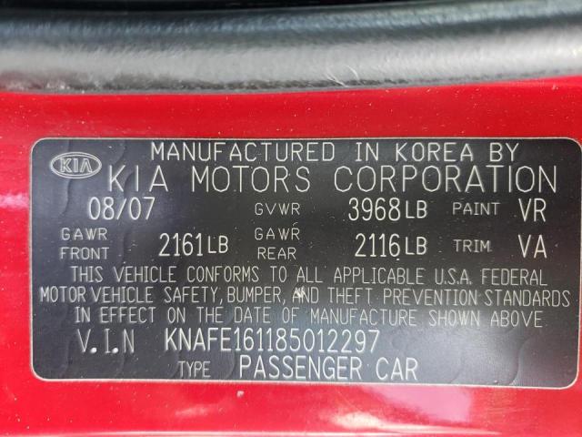 Photo 10 from auction – 2008 KIA SPECTRA5 5 with VIN KNAFE161185012297