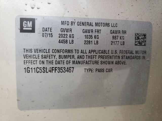 Photo 10 from auction – 2015 CHEVROLET MALIBU 1LT with VIN 1G11C5SL4FF353467