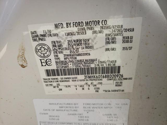 Photo 10 from auction – 2011 FORD FLEX LIMIT with VIN 2FMHK6DT6BBD20926