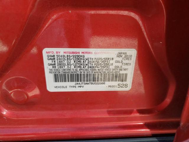 Photo 10 from auction – 2011 MITSUBISHI OUTLANDER with VIN JA4JT3AW7BU022986