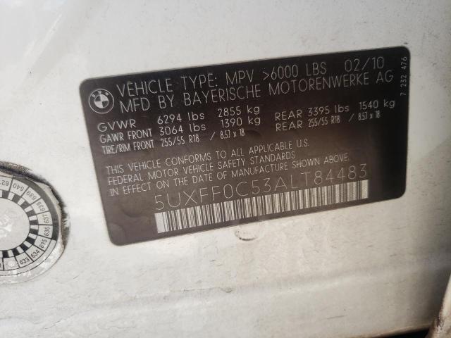 Photo 10 from auction – 2010 BMW X5 XDRIVE3 with VIN 5UXFF0C53ALT84483