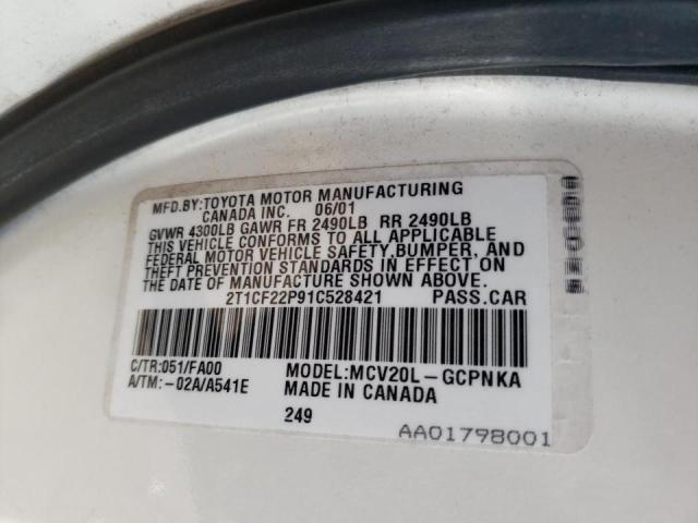 Photo 10 from auction – 2001 TOYOTA CAMRY with VIN 2T1CF22P91C528421