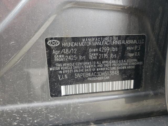Photo 10 from auction – 2013 HYUNDAI SONATA GLS with VIN 5NPEB4AC3DH513848