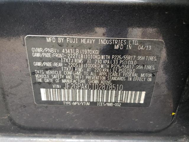Photo 10 from auction – 2013 SUBARU XV CROSSTR with VIN JF2GPAKC1D2878510