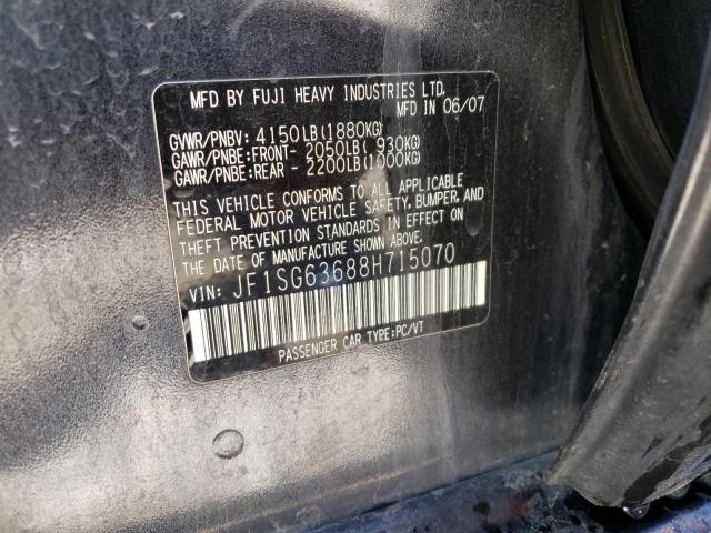 Photo 10 from auction – 2008 SUBARU FORESTER 2 with VIN JF1SG63688H715070